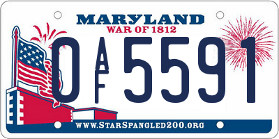 MD license plate 0AF5591