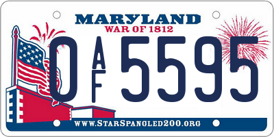 MD license plate 0AF5595