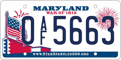 MD license plate 0AF5663