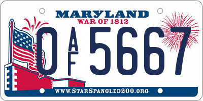 MD license plate 0AF5667