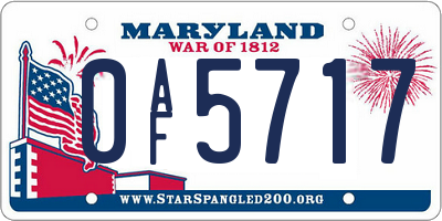 MD license plate 0AF5717