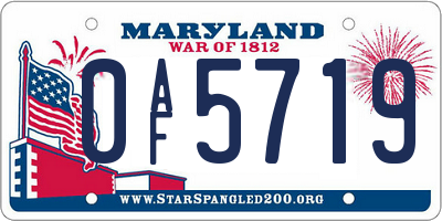 MD license plate 0AF5719