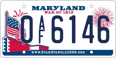 MD license plate 0AF6146