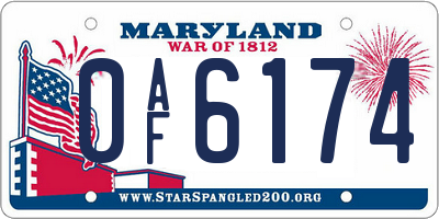 MD license plate 0AF6174