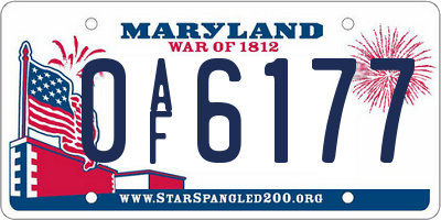 MD license plate 0AF6177