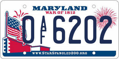 MD license plate 0AF6202