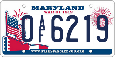 MD license plate 0AF6219