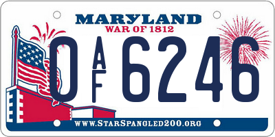 MD license plate 0AF6246