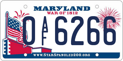 MD license plate 0AF6266