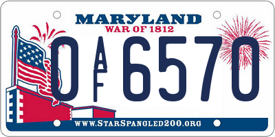 MD license plate 0AF6570
