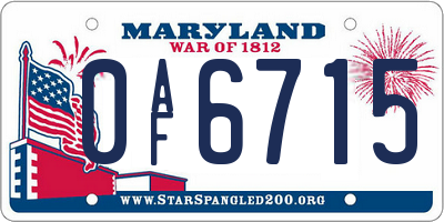 MD license plate 0AF6715