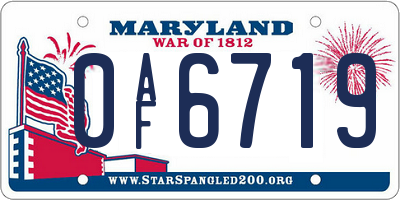 MD license plate 0AF6719