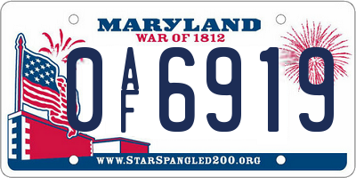 MD license plate 0AF6919