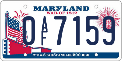 MD license plate 0AF7159