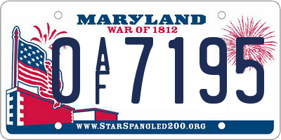 MD license plate 0AF7195