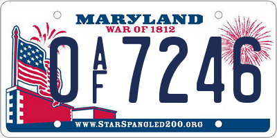 MD license plate 0AF7246