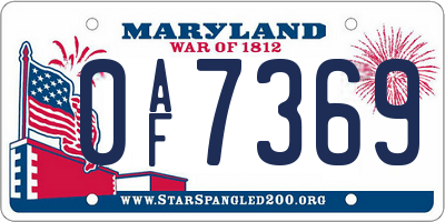 MD license plate 0AF7369