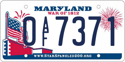 MD license plate 0AF7371
