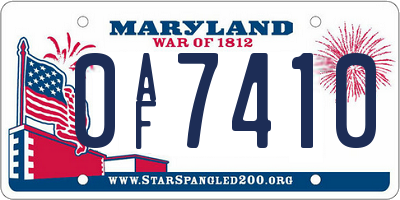 MD license plate 0AF7410