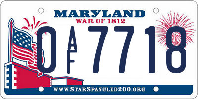 MD license plate 0AF7718