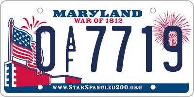 MD license plate 0AF7719