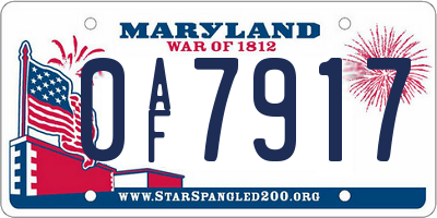 MD license plate 0AF7917