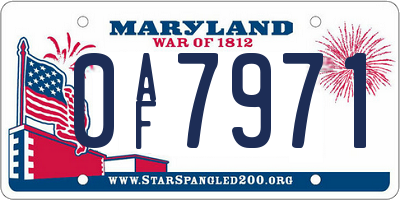 MD license plate 0AF7971