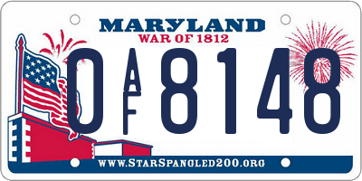 MD license plate 0AF8148