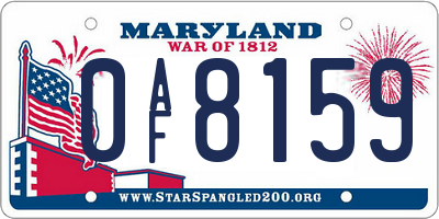 MD license plate 0AF8159