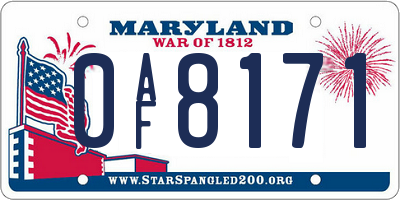 MD license plate 0AF8171