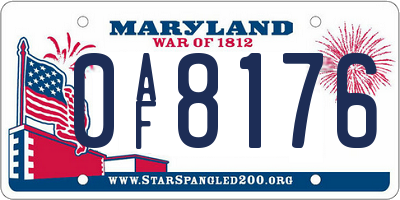 MD license plate 0AF8176