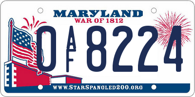 MD license plate 0AF8224