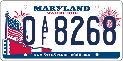 MD license plate 0AF8268