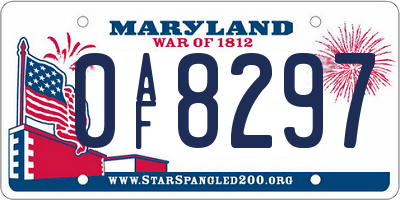 MD license plate 0AF8297