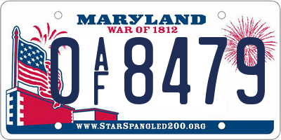 MD license plate 0AF8479