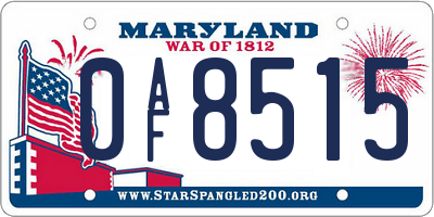 MD license plate 0AF8515