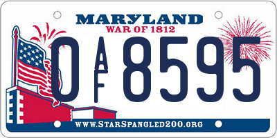 MD license plate 0AF8595
