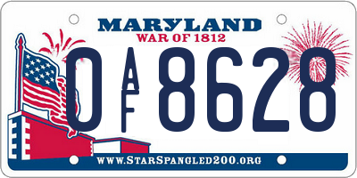 MD license plate 0AF8628