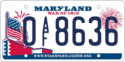 MD license plate 0AF8636