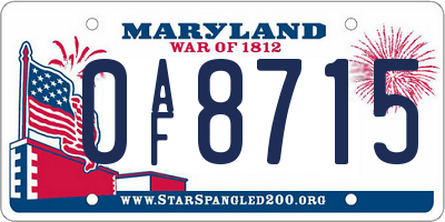 MD license plate 0AF8715