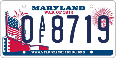 MD license plate 0AF8719