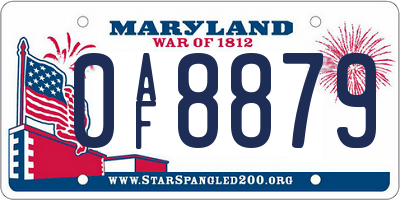 MD license plate 0AF8879
