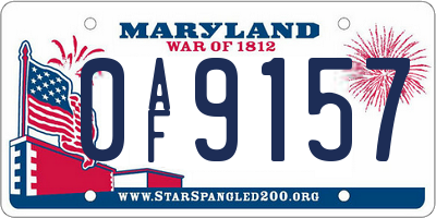 MD license plate 0AF9157