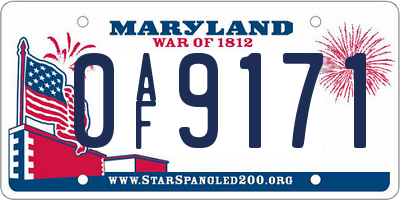 MD license plate 0AF9171
