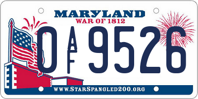 MD license plate 0AF9526