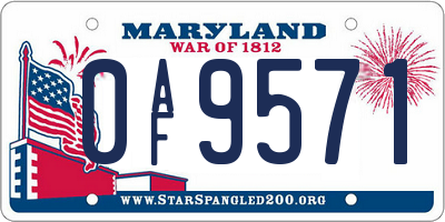 MD license plate 0AF9571