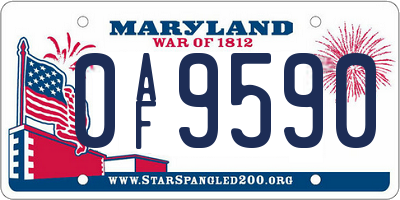 MD license plate 0AF9590