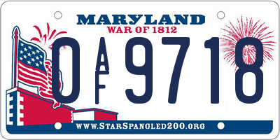 MD license plate 0AF9718