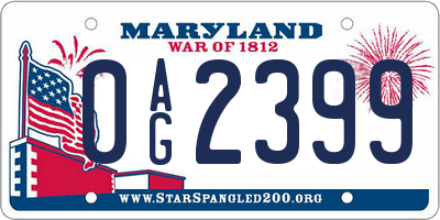 MD license plate 0AG2399