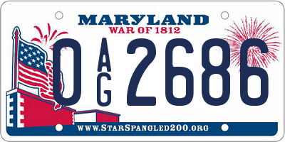 MD license plate 0AG2686